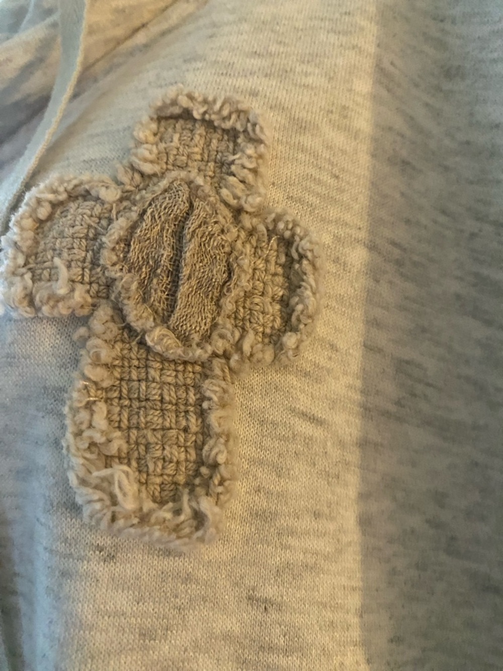 Bucket List light Gray oversized Ruffle Zip Hoodie with Drawstrings! Medium! - Picture 11 of 14